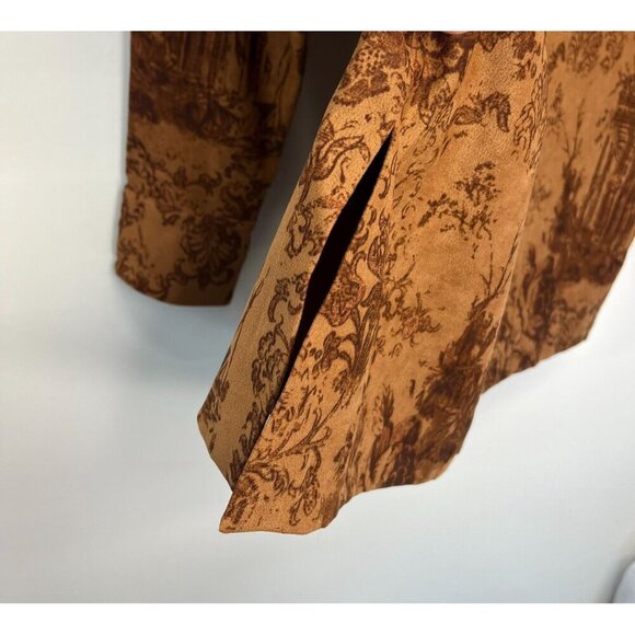 Soft Surroundings Floral Printed Shacket Shirt Button Down Ladies MED Brown - Picture 3 of 7